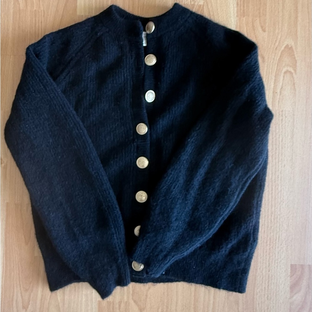 Sezane Othello Cardigan Black/ Gold - Size XS - Picture 2 of 4